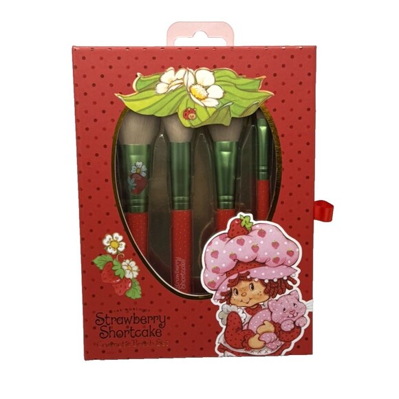Strawberry Shortcake Makeup Brush & Lip Gloss Bundle Set | Cosmetic Gift Lot | - Picture 2 of 9